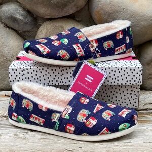 Toms Alpargata Holiday Campers Print Slip-on Shoes in Original Box